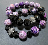 Purple/Black Natural Stone Bracelet