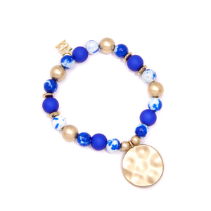 Porcelain & Resin Mixed Beaded Charm Bracelet